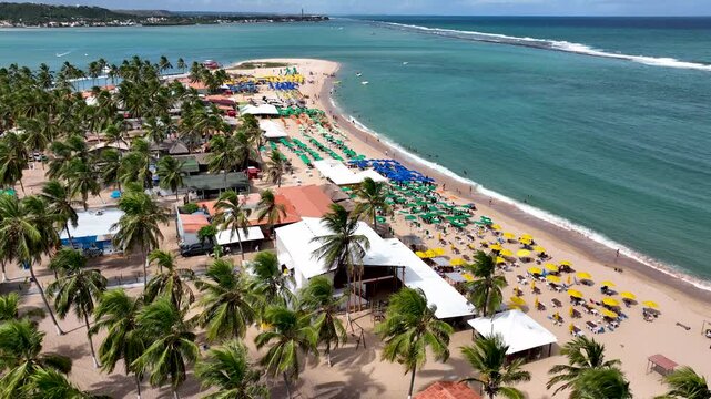 Gunga Beach At Maceio Alagoas Brazil. Stunning Tropical Coastline Beach Scene Viewed From Above. Holiday Landscape Heaven Beauty. Heaven. Maceio Alagoas.