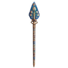 A Silk Arrow with Mughal Peacock Throne Motifs Shah Isolated on Transparent Background