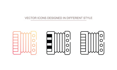 Accordion icon design with white background stock illustration