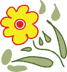 cartoon flower, illustration on white background