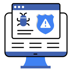 Cyber Attack Vector Icon for Online Threats and Digital Data Security