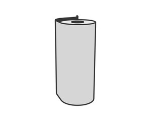 Simple illustration of a roll of paper, perfect for representing concepts like new beginnings, potential, or unused resources.