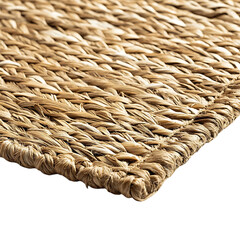Modern Eco Straw Mat with a Natural Woven Texture Isolated on Transparent Background