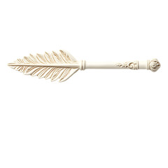 Minimal Arrow with Fine Intricate Detailing in Cream Isolated on Transparent Background