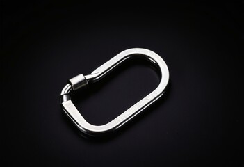 Naklejka premium A carabiner on a black background.