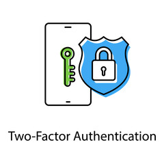 Two-Factor Authentication Vector Icon With Mobile Device And Secure Login