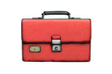 A vibrant red briefcase with a classic design perfect for business travel or creative projec