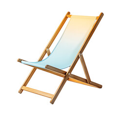 Minimalist Fold Away Wooden Beach Chair with a Slee Isolated on Transparent Background
