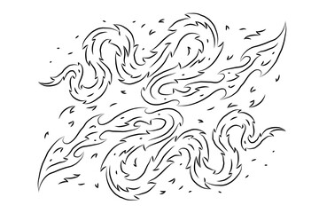 Vector doodle pattern, outline, wallpaper, background