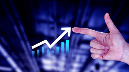 Global business growth analysis and asset investment chart Business and Finance, Up arrow economic...