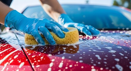 Car Wash Ritual: Gentle Hands, Vibrant Suds, Sparkling Cleanliness and the Promise of Gleaming Pride for Your Vehicle's Refreshing Transformation
