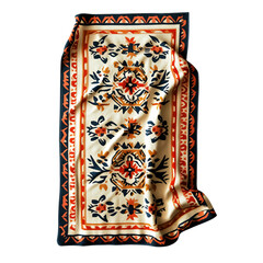 Retro Beach Towel with Large Vintage Inspired Pattern Isolated on Transparent Background