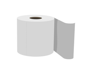 Clean, minimalist illustration of a toilet paper roll.  Perfect for hygiene, cleanliness, or bathroomrelated designs.  Simple yet effective, this image conveys freshness and functionality.