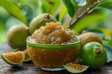 Trendy guava jam bocadillo, bread with confection made from guava pulp
