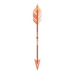 Modern Arrow with a Bold Silhouette in Soft Apricot Isolated on Transparent Background
