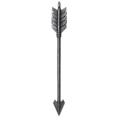 Sleek Arrow with Refined Details in Slategrey Color Isolated on Transparent Background