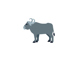 Water buffalo vector isolated emoticon. Water buffalo emoji. Water buffalo color icon