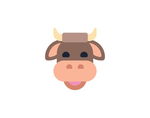 Cow face vector isolated emoticon. Cow emoji. Cow head color icon
