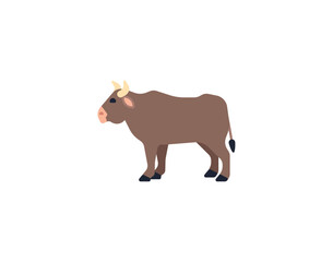Bull vector isolated emoticon. Ox emoji. Bull color icon