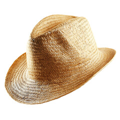 Light Straw Hat with a Crisp Airy Weave and Soft Na Isolated on Transparent Background
