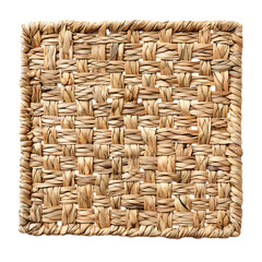 Contemporary Eco Straw Mat Featuring a Natural Wove Isolated on Transparent Background