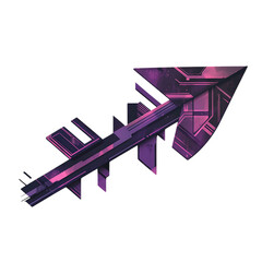 Contemporary Arrow with Structured Design in Dark V Isolated on Transparent Background