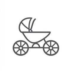 Fototapeta premium Classic baby carriage with canopy, large wheels, and elegant lines