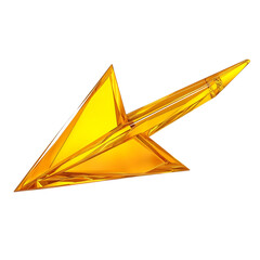 Futuristic Arrow with Striking Facets in Electric Yellow Isolated on Transparent Background