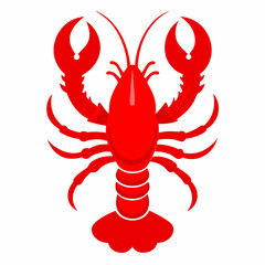 red lobster isolated on white background