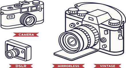 retro camera vector illustration