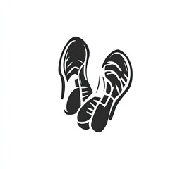 A pair of athletic shoes, detailed, in a simple, graphic style
