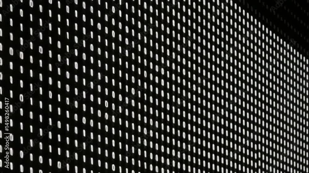 Poster digital display with white dots on a black background