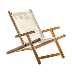 Advanced Lightweight Wooden Beach Chair with a Mode Isolated on Transparent Background