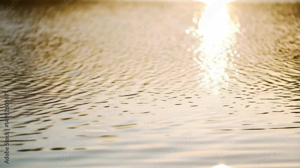 Aufkleber golden water surface shimmering in the sunlight, creating a textured pattern of small waves and ripp