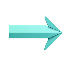 Modern Arrow with Seamless Transitions in Aquamarine Isolated on Transparent Background
