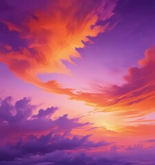 Vibrant orange and purple watercolor sky, abstract texture ,  scenic,  texture