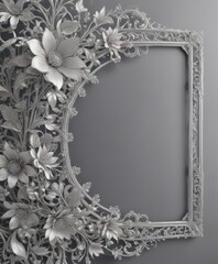 Silver filigree frame with delicate floral accents  Perfect for special events ,  art,  filigree