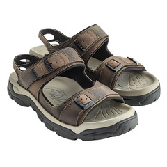 Durable Water Resistant Sandals with a Rugged Design Isolated on Transparent Background