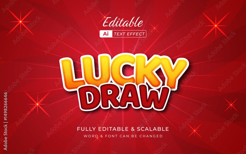 Poster lucky draw three-dimensional for text effect