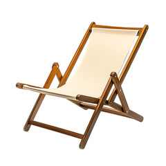 Elegant Modern Wooden Beach Chair with a Refined Design Isolated on Transparent Background