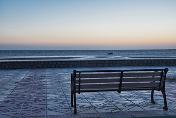 bench at sunset