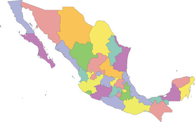 Vector Map of Mexico with provinces