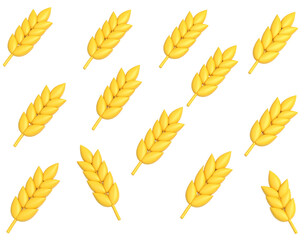 Golden wheat stalks arranged in a repeating pattern on a black background