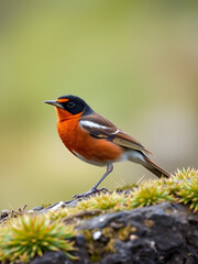 Fototapeta premium Beautiful Redwing bird in the nature of Iceland