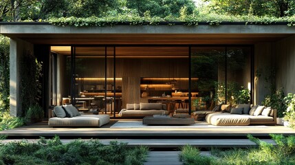 Modern Minimalist House Design: Serene Living Space in Nature