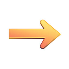 Sleek Arrow with Smooth Gradient Transitions in Soft Yellow Isolated on Transparent Background