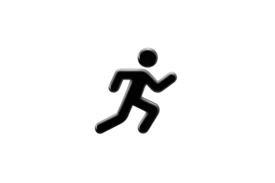 Running Figure Icon Minimalist Silhouette of a Person in Motion for Fitness Sports and Activ