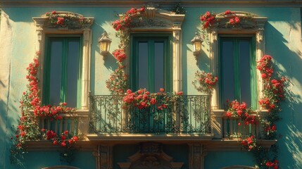 Mediterranean Balcony Romance: A Sun-Kissed Dream