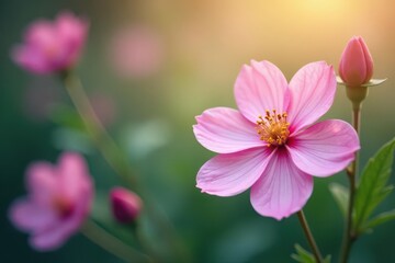 Fototapeta premium Delicate flower blossoms, endlessly repeating, soft, botanical