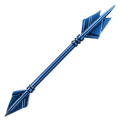 Bold Arrow with a Dynamic Sculpted Shape in Rich Sa Isolated on Transparent Background
